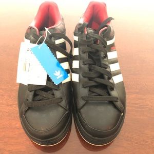 BNWT Adidas Black Shoe with White Stripes size 11